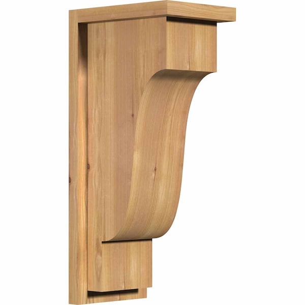 Ekena Millwork Newport Smooth Corbel w/Backplate, Western Red Cedar, 7 1/2"W x 10"D x 22"H COR08X10X22NEW01SWR - main